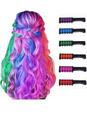 6 Color Hair Chalk Comb Temporary Dye Marker DIY Kids Party Cosplay Non-Toxic