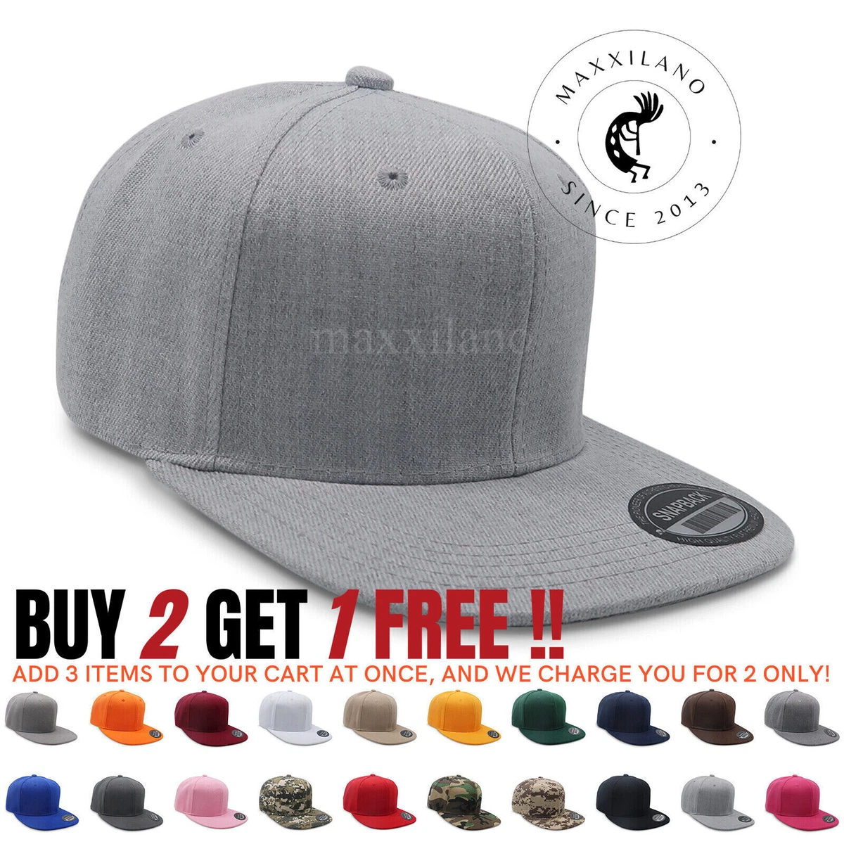 Snapback Hat Classic Trucker Caps Flat Brim Baseball Cap Solid Color Men  Hats