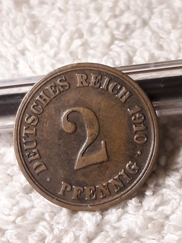 1910 A ~ 2 Reichspfennig KM#16 ~ Germany ~ German Empire Circulated Coin - Picture 7 of 13