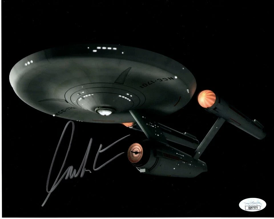Foto firmada por William Shatner 8x10 Star Trek Capt James T. Kirk Enterprise JSA Foto 2 de 2