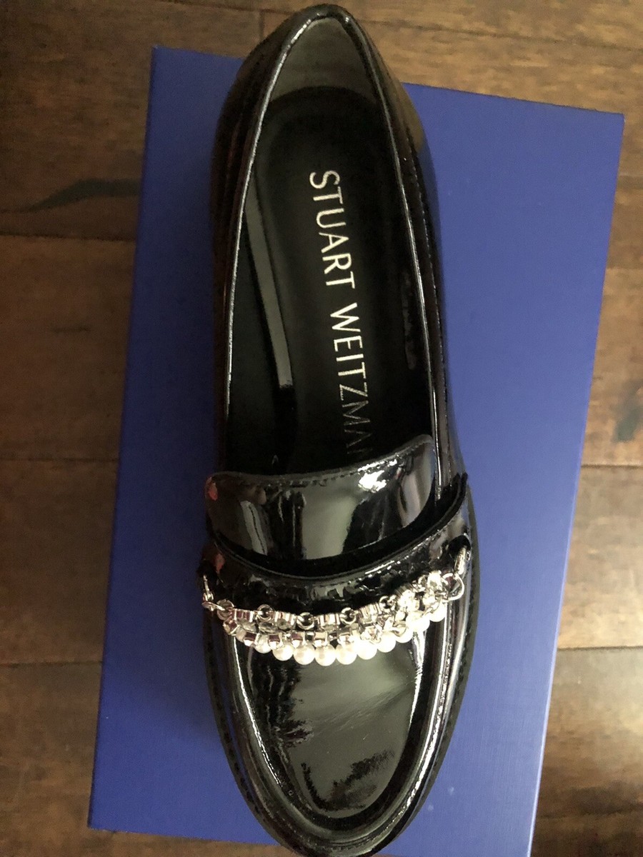 STUART WEITZMAN PearldropLoaferBlackPlatformSize7WithBox