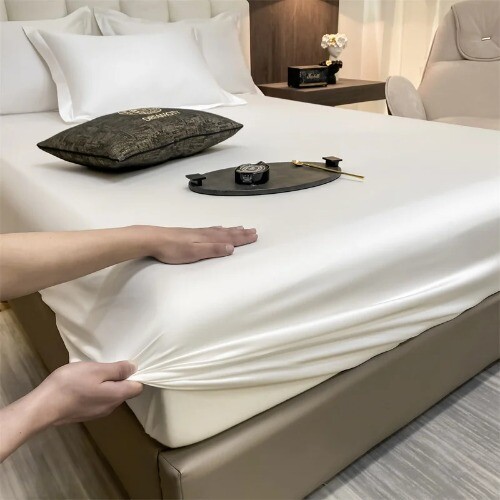 Luxury Egyptian Cotton Fitted Bed Sheet with Elastic Bands 400TC Mattress Cover - Picture 8 of 42