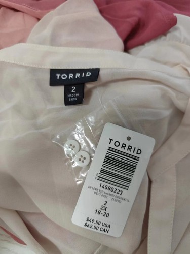 Brand New Torrid Chiffon High Low Babydoll Tunic Top 3/4 Sleeve $49.5 - Picture 3 of 3