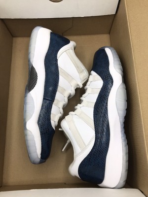 Jordan Retro 11 Low Snakeskin Navy Size 