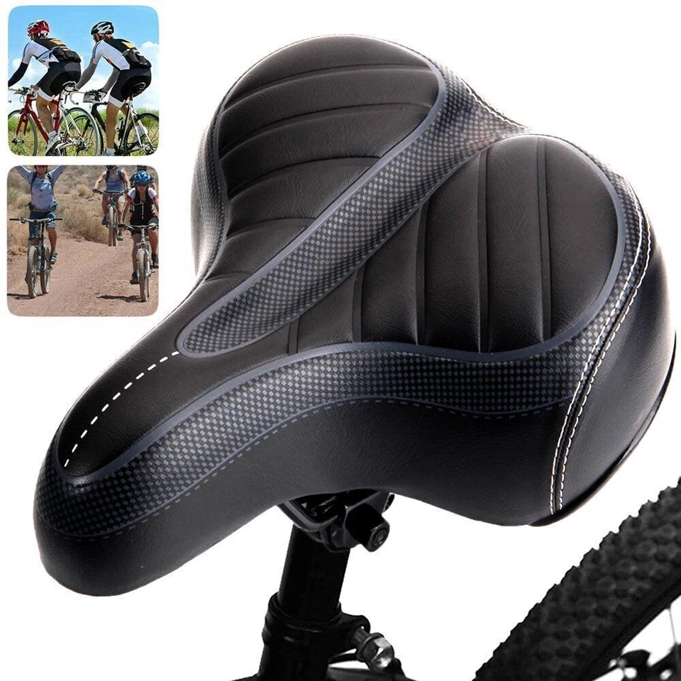 Extra Wide Big Bum Bike Bicycle Saddle Seat Gel Cushion Sporty Soft Comfort Pad - Image 3 of 4