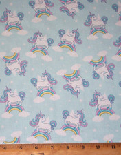 Sale Unicorns and Rainbows Clouds Fabric 2yds 100 Cotton