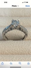 Diamond engagement ring set preowned Near Colorless Center Stone.
