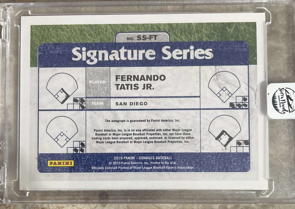 19 Panini Donruss - Signature Series Azul #SS-FT Fernando Tatís Jr./99 (AU, RC) Foto 2 de 2