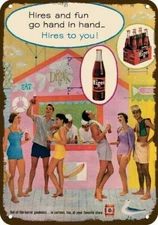 1956 HIRES ROOT BEER Vintage Look DECORATIVE METAL SIGN - BEACH FUN - HIRES TO Y