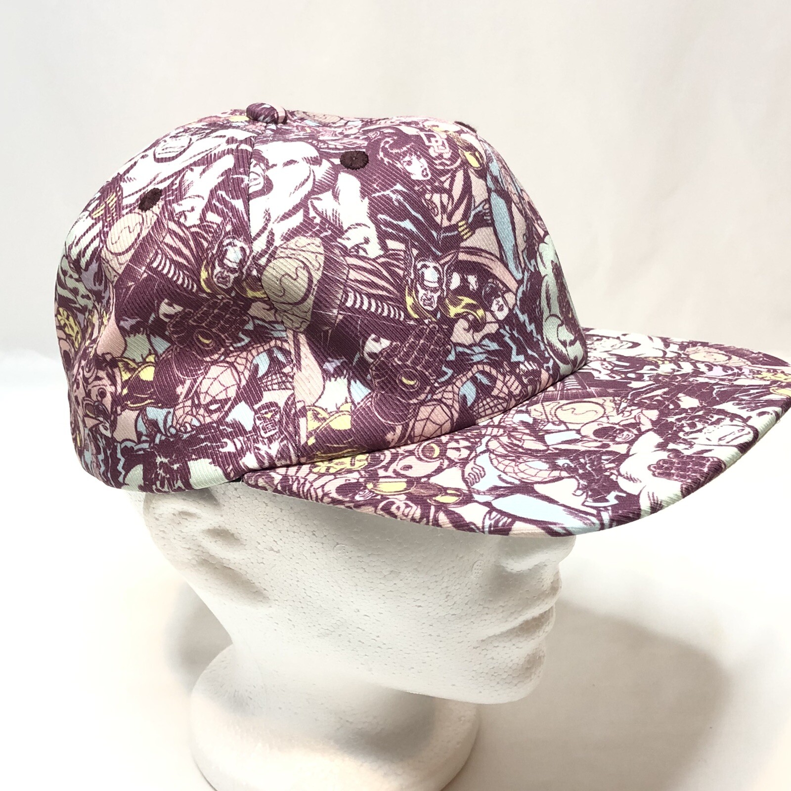 Marvel Characters Flat Bill Snapback Hat Purple S… - image 1