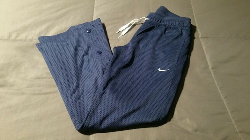 Nike Girls M Snap Leg Spell Out on Back Blue Mesh Drawstring Elastic Waist Pant - Picture 3 of 12