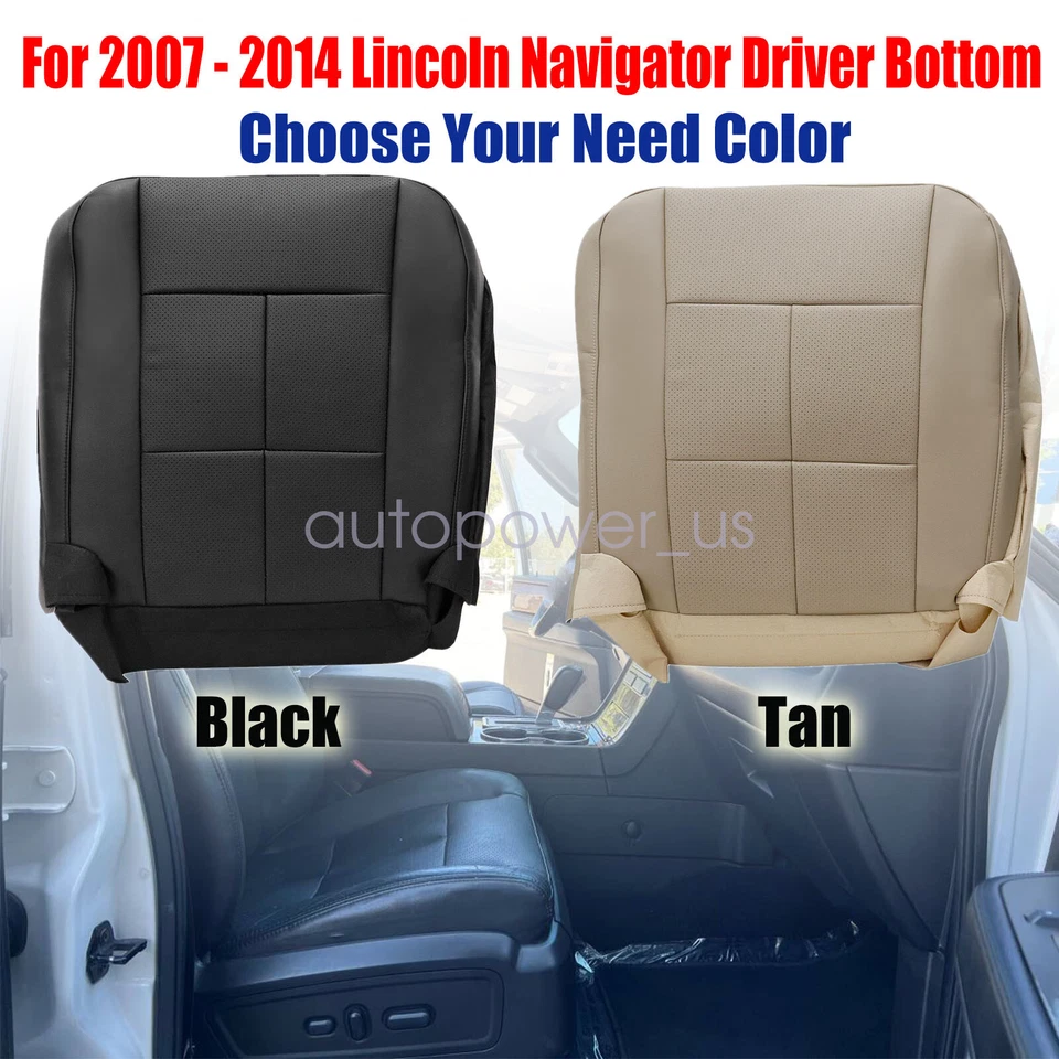 Cubierta de asiento de cuero perforada inferior del conductor Lincoln Navigator 2007 2008-2014 Foto 2 de 4