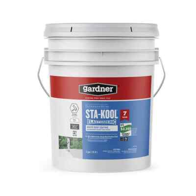5 Gal. White Sta-Kool Elastomeric Waterproof Sealant Reflective Roof Coating
