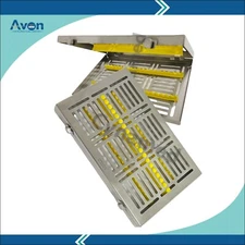 20 Slot Sterilization Tray w/ Buttons & Removable Lid, Yellow Silicone (2 EA)