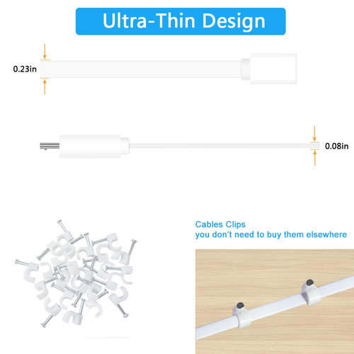 2 Pack 13FT Micro USB Extension Cable for Zmodo,Male to Female - Photo 3 sur 12