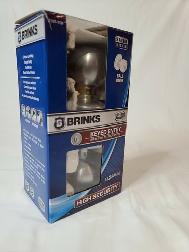 Brinks 2107-119 Keyed Entry Exterior Doorknob, Satin Nickel - Picture 3 of 3