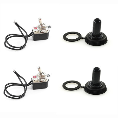 2 Kippschalter, Mini Toggle Switch SPST 2 Position Latching ON/OFF, Auto Verrieg