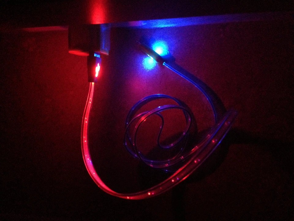 LED light-up change charge micro usb glow cable FOR samsung galaxy s3 s6 s7 note - Image 3 of 4