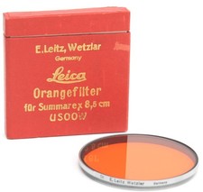 Vintage Leitz Leica Orange Filter USOOW for Summarex 8.5cm Original Boxed