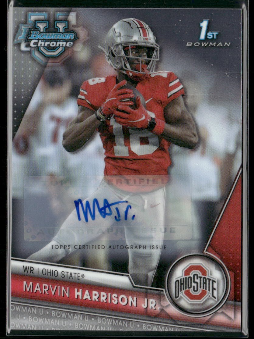 Marvin Harrison Jr. 2023 Bowman U Chrome Prospect Auto #100 AU Buckeyes