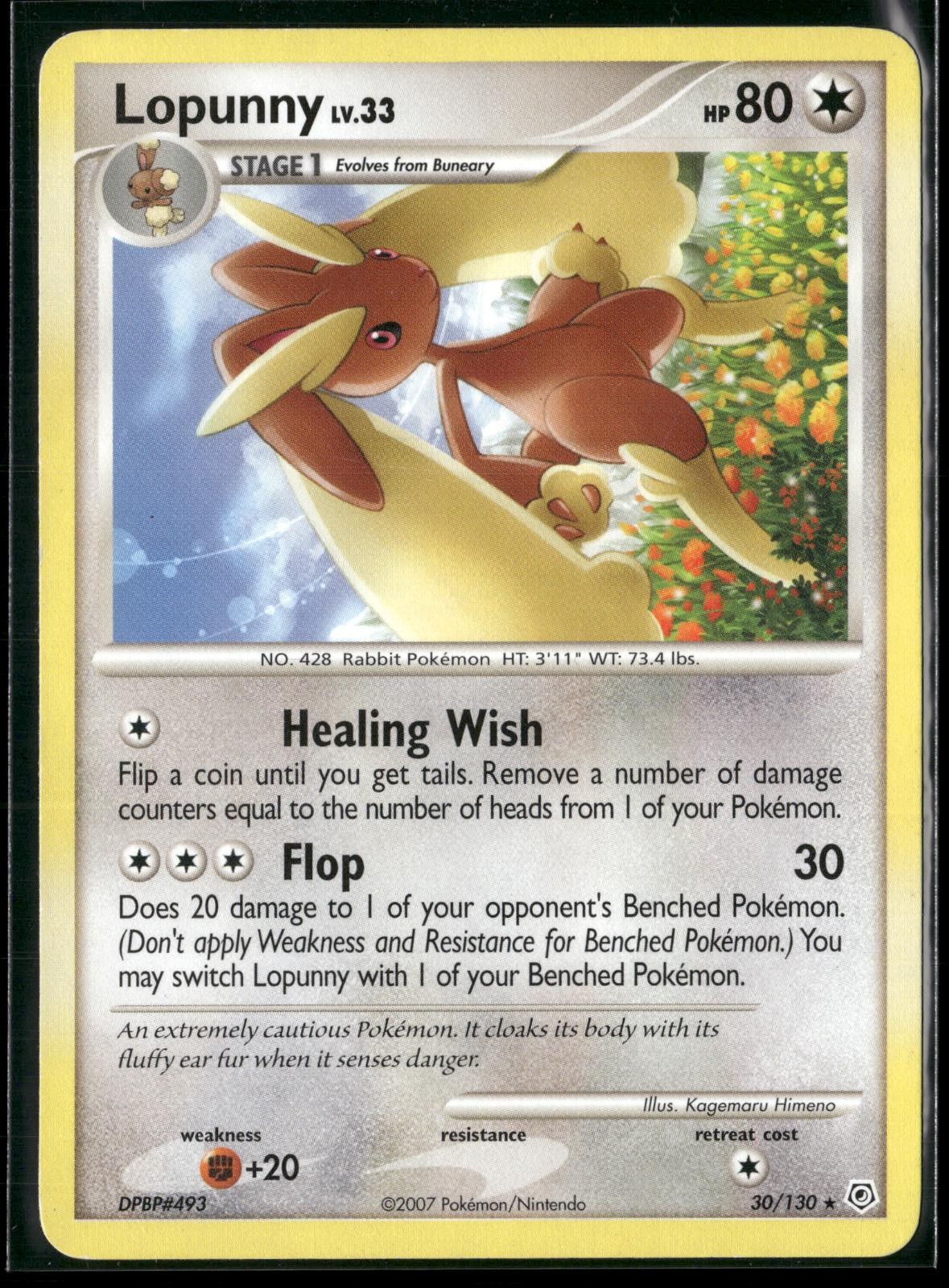 Lopunny 30/130 Rare Diamond & Pearl Pokemon Lightly Played