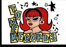 Tower Records Vintage Promotional Postcard Artist Ajay 2000 Redhead Pop Art 2k