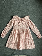 Janie And Jack Girl Dress Floral Toile Bow Dress Size 6