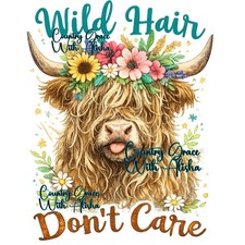 Sublimation Print Wild Hair Highland Cow Ready To Press Sublimation Transfer
