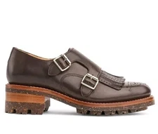 THE OFFICE OF ANGELA SCOTT Ms. Francoise Double Monk Strap Brown Shoe Sz 41 11US