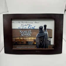 Framed photo by Samuel Adams with the signature of Jim Koch 2009