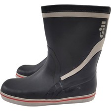 Gill Sailing Boots Mens Size 42 UK 8 Waterproof Rubber Sole Short Navy Blue Used