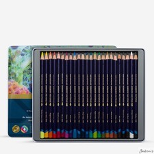 Image of Derwent Inktense Watercolour Pencil Set Metal Tin 24 Pack Line And Wash Art