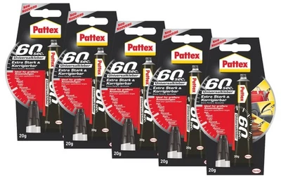 5x Pattex 60Sec. Sekundenkleber 20g Tube - Universalkleber