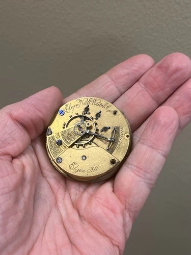 Antique 1890 ELGIN 15 JEWEL 18S POCKET WATCH  Movement & Face Parts Repair