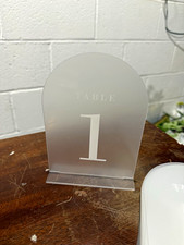 Wedding Table Numbers Frosted Clear/White 1-15