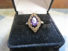 Vintage Sterling Silver 925TH Ring 4 grams Purple Stone