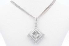 1.49cttw Diamond Pendant Necklace 18k White Gold 9.8 Grams 17 Inch Eb0226crxdu