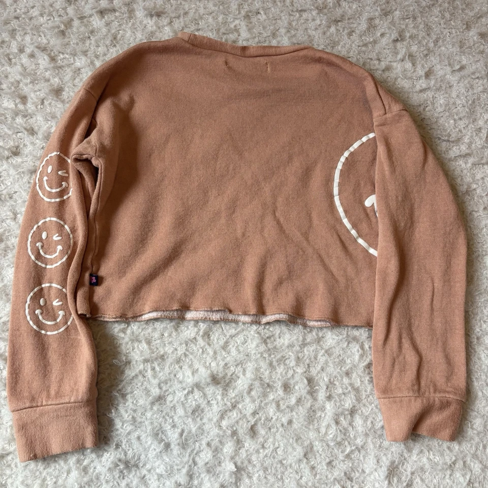 Limited Too Y2K Kids Girls Size 8 Orange Smiley Faces Long Sleeve Shirt - Image 4 of 4