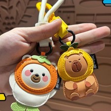 1 Piece Leather Capibala Keychain Couple Bag Decoration Cartoon Animal Pendant