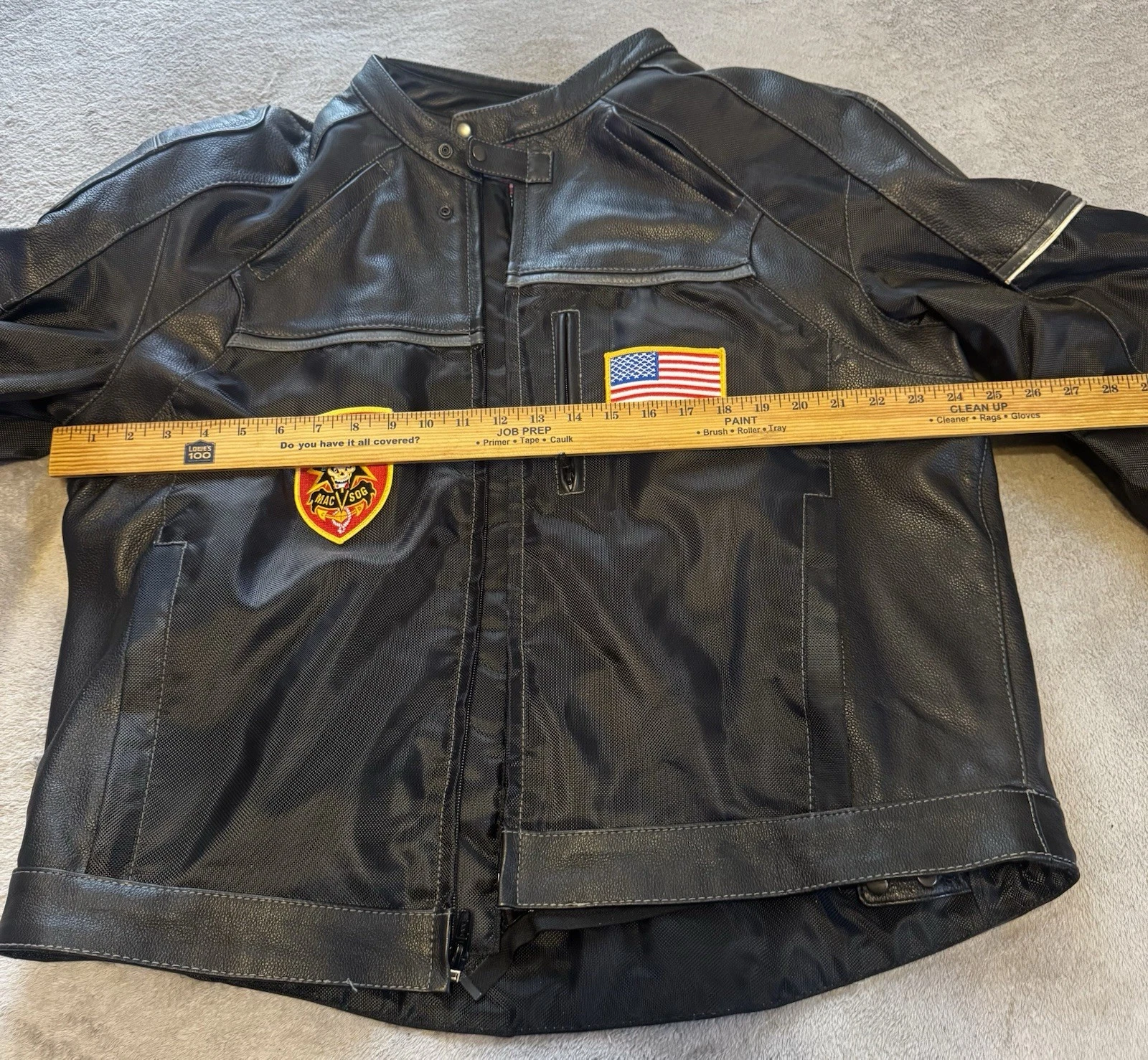 First Racing Motorcycle Jacket XXL Leather Textile MAC V SOG USA Patch image 7