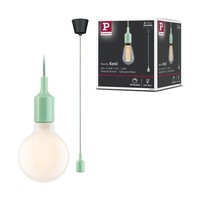 Neordic Pendelleuchte Ketil E27 Max. 60W HellgrüN, Schwarz Dimmbar Silikon, Kuns