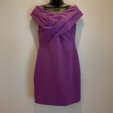 Lauren Ralph Lauren Purple Off-Shoulder Draped Sheath Dress Size 6 NWT $175