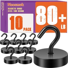 Neosmuk Magnetic Hooks, Cruise Ship Essentials, 80lb Black 
