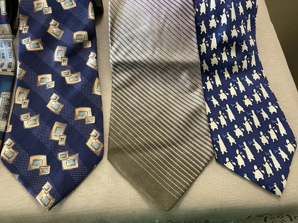 Vintage Retro Lot Unique Silk Neckties Ties 70s, 80s, 90s Bob Mackie Structure - Image 4 of 4