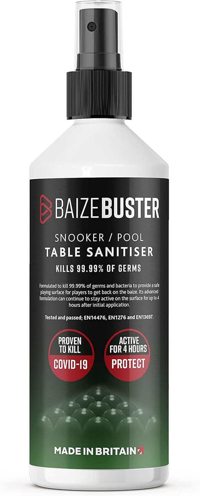 Snooker/Pool Table Cleaner Sanitiser Disinfectant, 500Ml, Clear