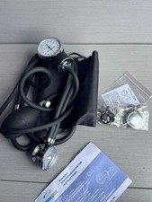Primacare Aneroid Blood Pressure Cuff Kit w Stethoscope Gauge Carry Case Black