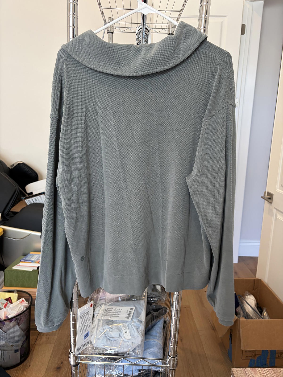 NWT, Lululemon softstreme oversized polo size S in Palm Deco image 3