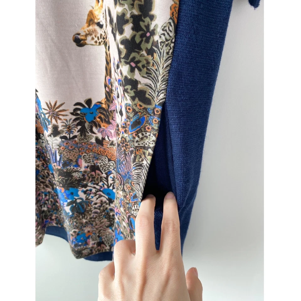 Vestido Anthropologie Paul & Joe Hermana Jirafa Canopy Tejido S Azul Marino Novedad Lana Foto 4 de 4
