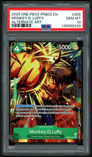 2025 ONE PIECE MONKEY D. LUFFY ALT. ART PRB02 ONE PIECE CTB VOL.2 #005 PSA 10