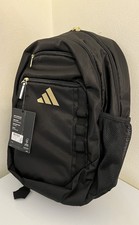 Mochila ADIDAS Excelerator Negra Dorada Metálica Compartimiento para Laptop Botella de Agua